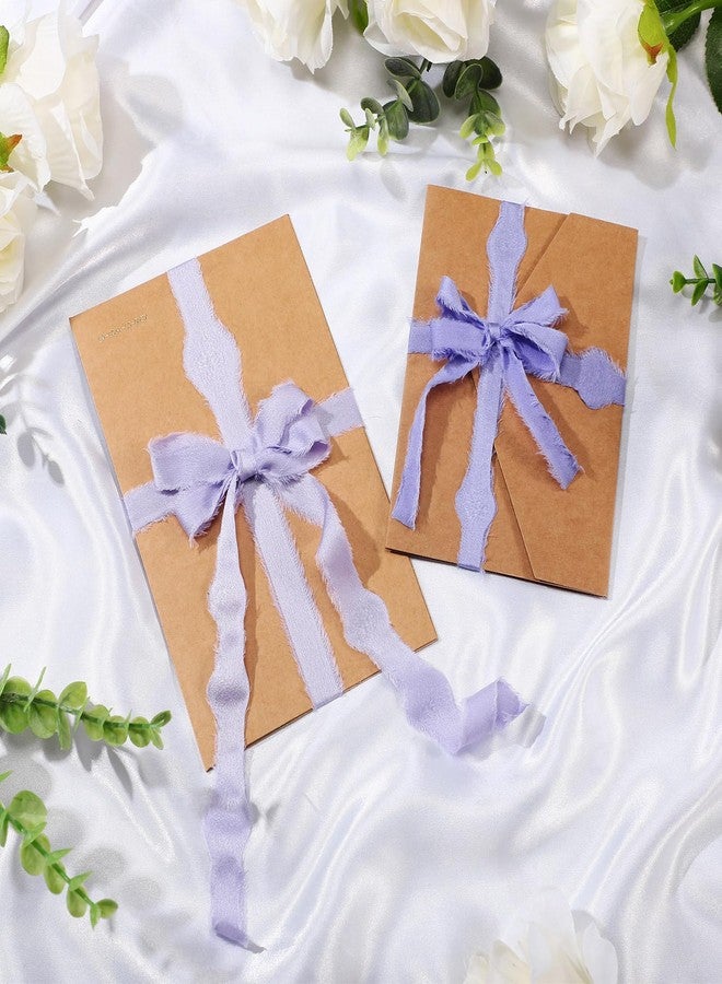 Mindsoft شريط شيفون منسدل من Mindsoft للحرف اليدوية، شرائط حرير ساتان، 1/2-1/4 بوصة × 20 ياردة، شرائط قماش مصنوعة يدويًا مع بكرة خشبية لتغليف هدايا عيد الحب وحفلات الزفاف (بنفسجي) - Image 5